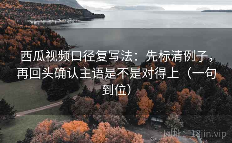 西瓜视频口径复写法：先标清例子，再回头确认主语是不是对得上（一句到位）