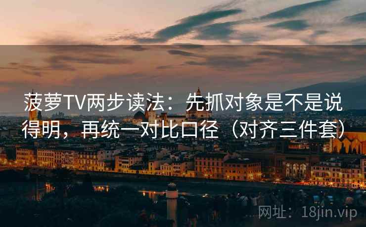 菠萝TV两步读法：先抓对象是不是说得明，再统一对比口径（对齐三件套）