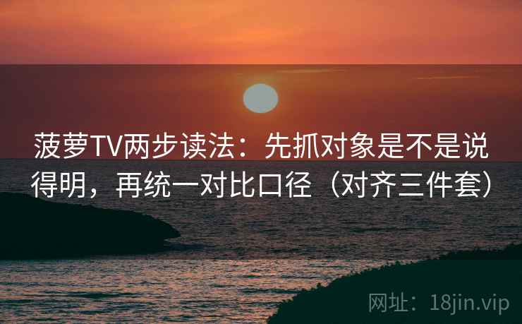 菠萝TV两步读法：先抓对象是不是说得明，再统一对比口径（对齐三件套）